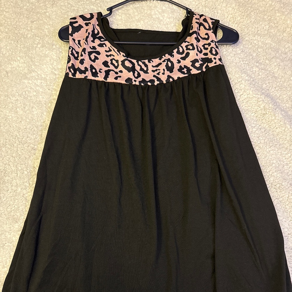 Black Top With Leopard Print